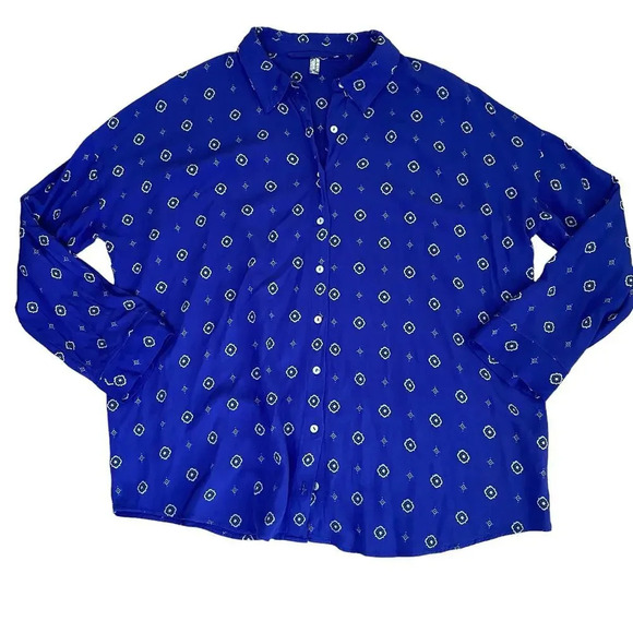 Free People Women's Botton Down Peasant Long Sleeve Blouse Size S - Picture 3 of 6